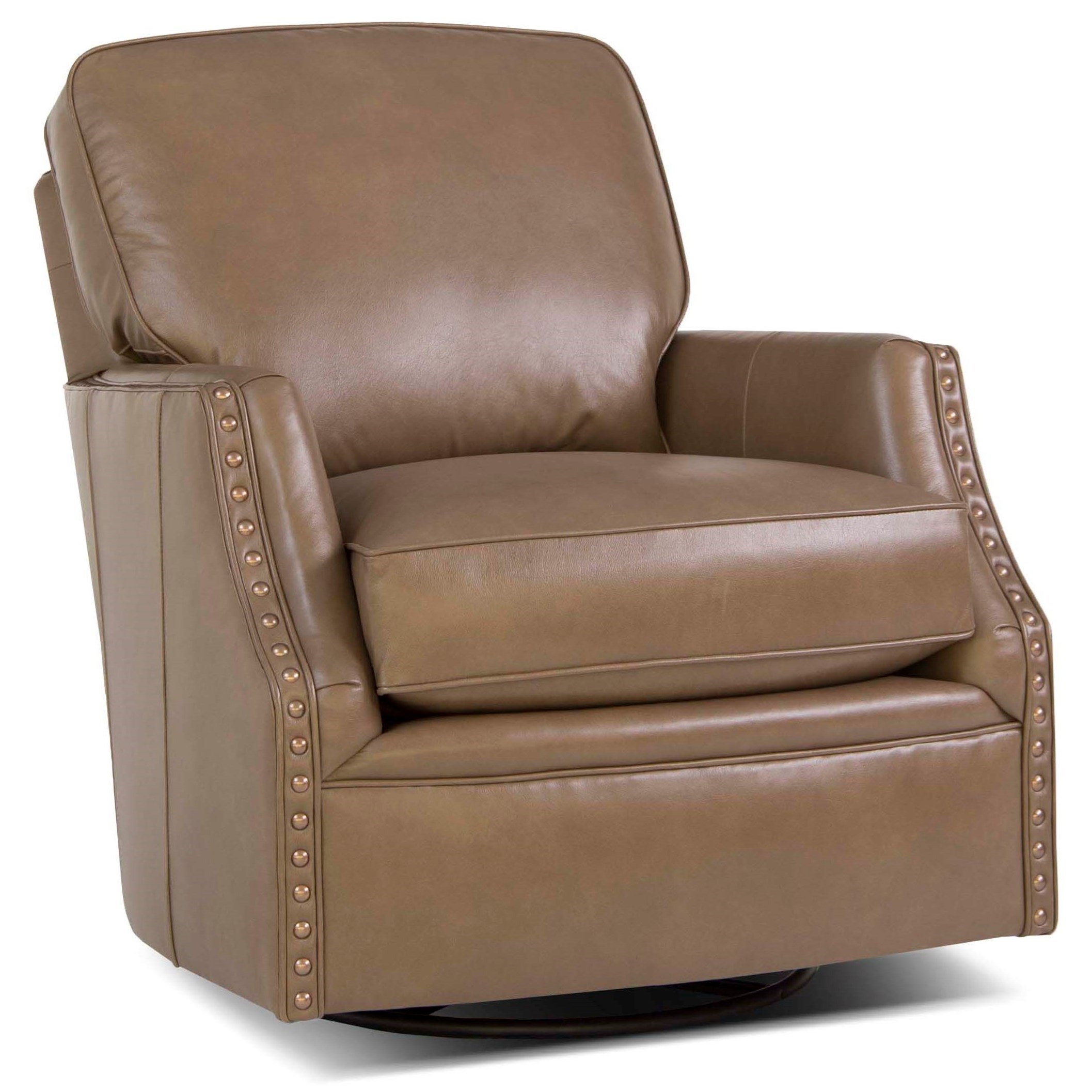 Smith Brothers 526 Casual Swivel Glider Chair with Nailhead Trim